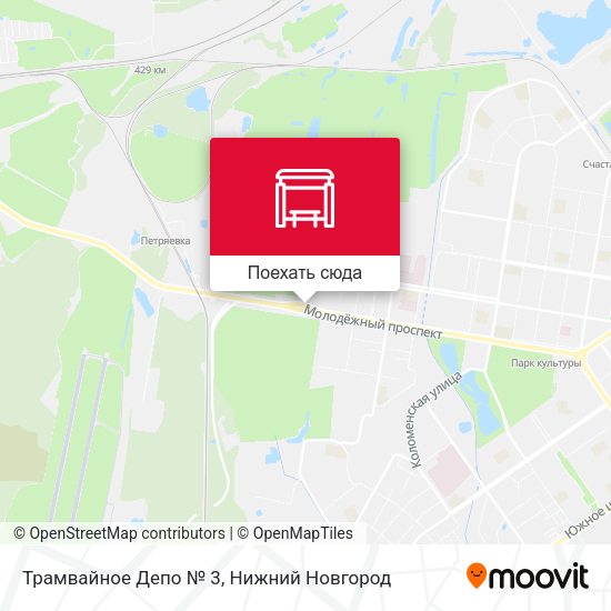 Карта Трамвайное Депо № 3