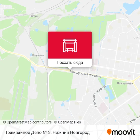 Карта Трамвайное Депо № 3
