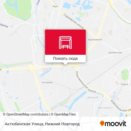 Карта Актюбинская Улица