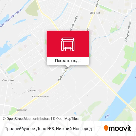 Карта Троллейбусное Депо №3