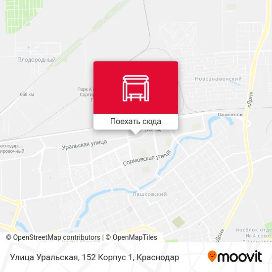 Карта Улица Уральская, 152 Корпус 1