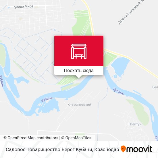 Карта Садовое Товарищество Берег Кубани