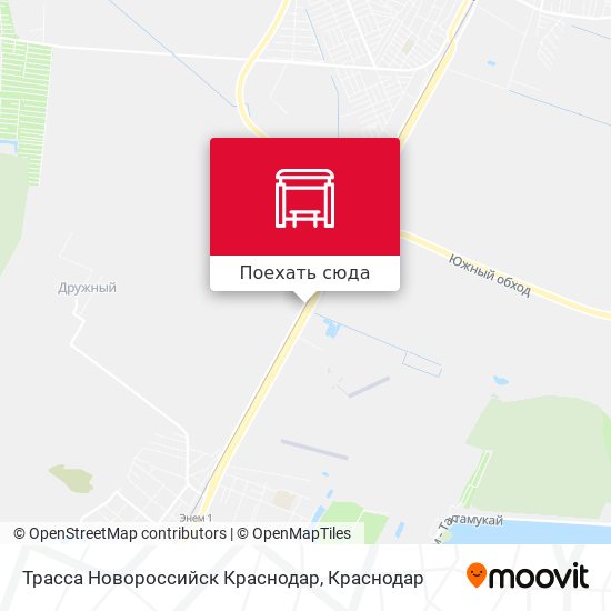 Карта Трасса Новороссийск Краснодар