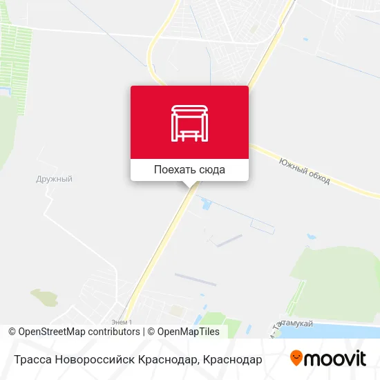Карта Трасса Новороссийск Краснодар