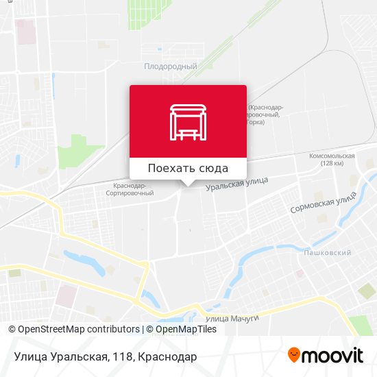 Карта Улица Уральская, 118
