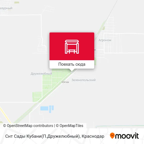 Карта Снт Сады Кубани(П.Дружелюбный)
