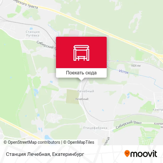 Карта Станция Лечебная
