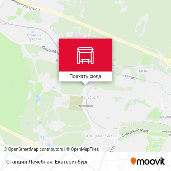 Карта Станция Лечебная