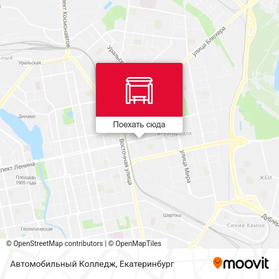Карта Автомобильный Колледж