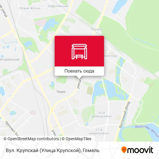 Карта Вул. Крупскай (Улица Крупской)