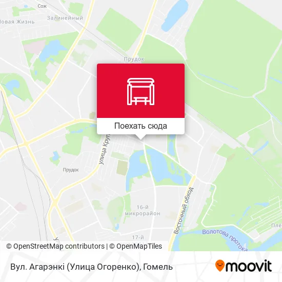 Карта Вул. Агарэнкі (Улица Огоренко)