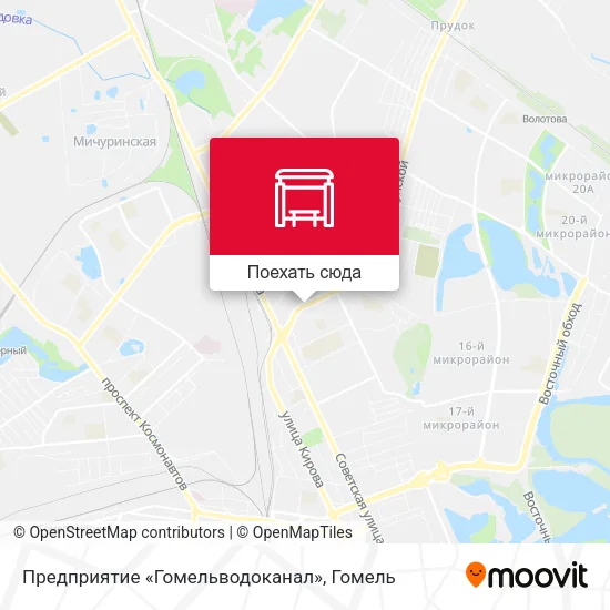 Карта Предприятие «Гомельводоканал»