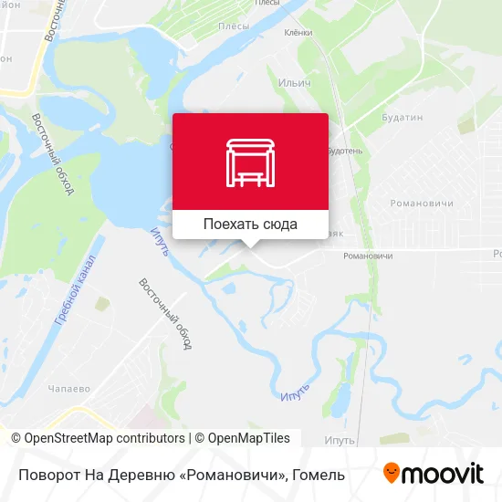 Карта Поворот На Деревню «Романовичи»