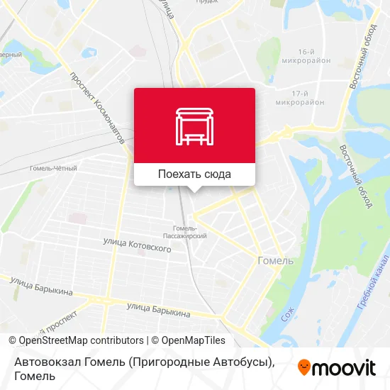 Карта Автовокзал Гомель (Пригородные Автобусы)