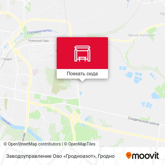 Карта Заводоуправление Оао «Гродноазот»
