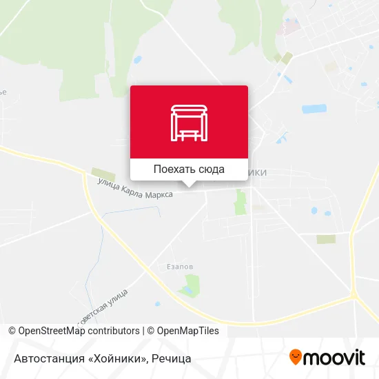 Карта Автостанция «Хойники»