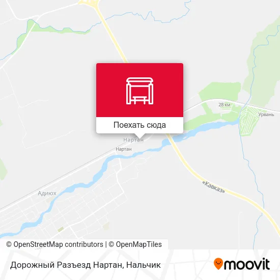 Карта Дорожный Разъезд Нартан