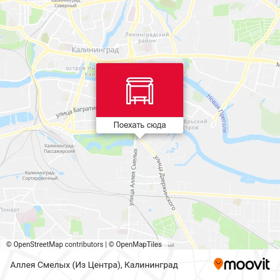 Карта Аллея Смелых (Из Центра)
