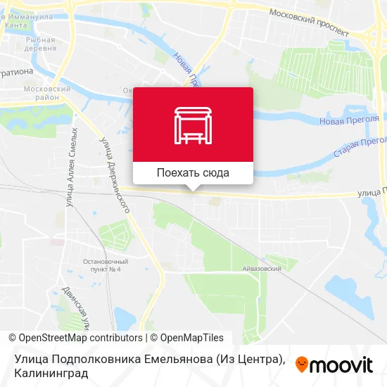 Карта Улица Подполковника Емельянова (Из Центра)