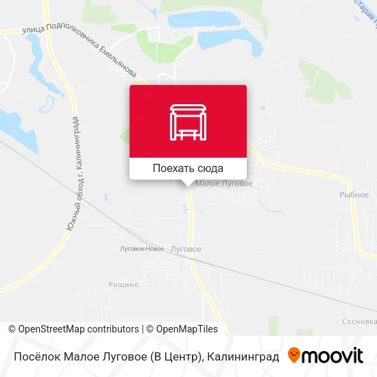 Карта Посёлок Малое Луговое (В Центр)