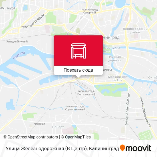 Карта Улица Железнодорожная (В Центр)