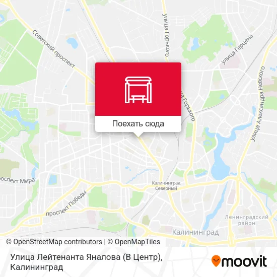 Карта Улица Лейтенанта Яналова (В Центр)