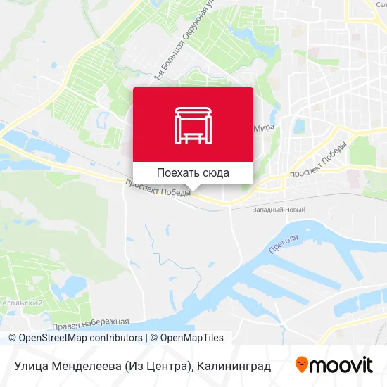 Карта Улица Менделеева (Из Центра)
