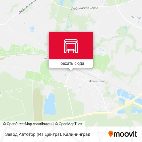 Карта Завод Автотор (Из Центра)