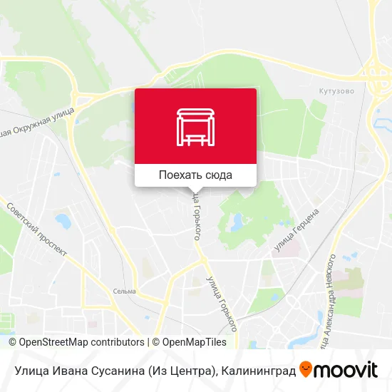 Карта Улица Ивана Сусанина (Из Центра)