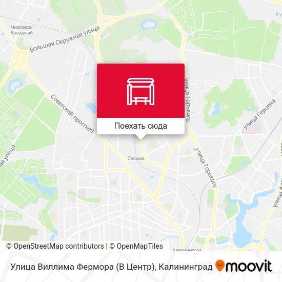 Карта Улица Виллима Фермора (В Центр)