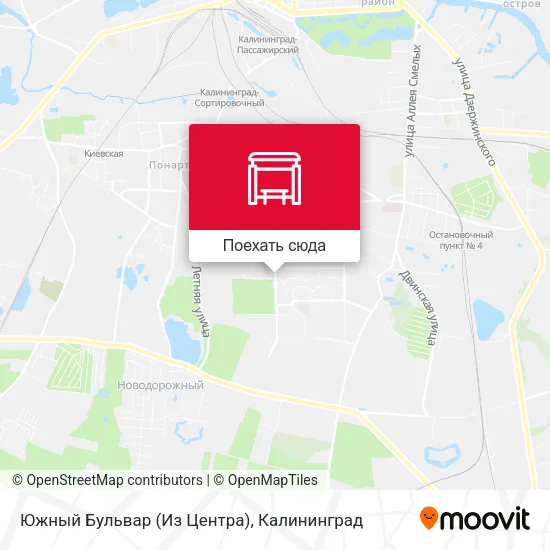 Карта Южный Бульвар (Из Центра)