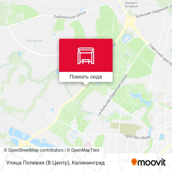 Карта Улица Полевая (В Центр)