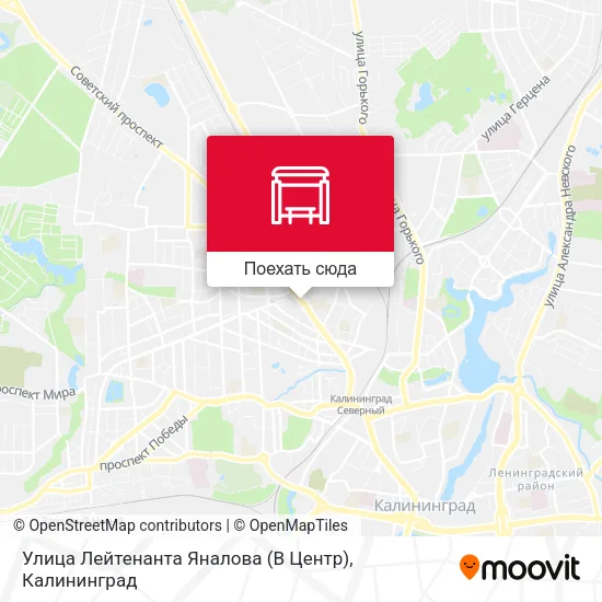 Карта Улица Лейтенанта Яналова (В Центр)