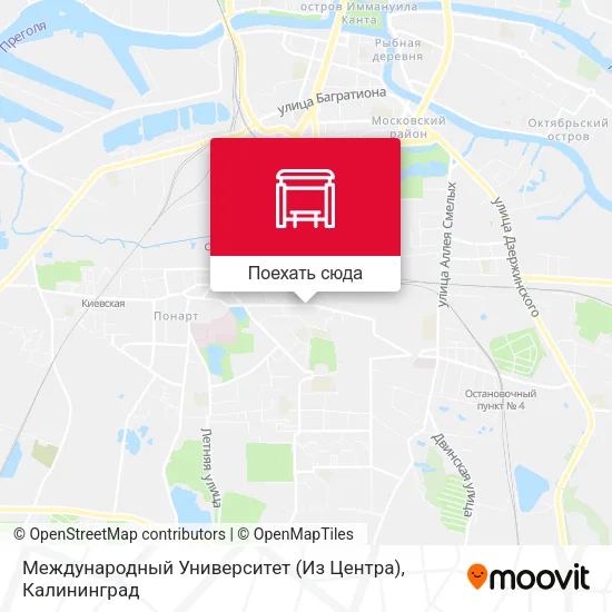 Карта Международный Университет (Из Центра)