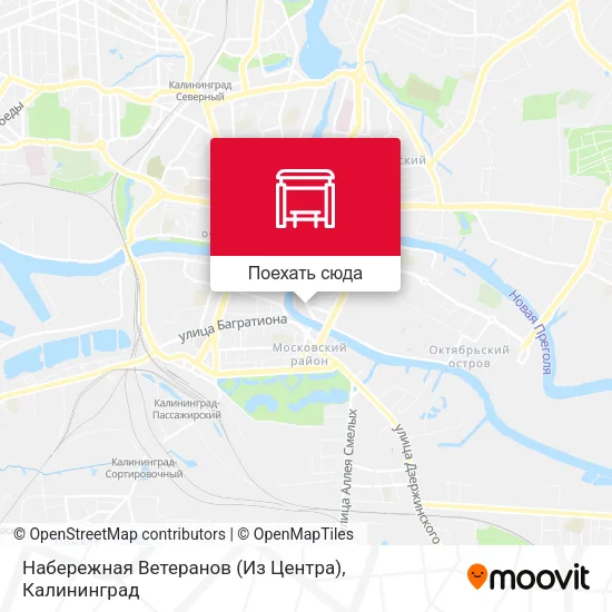 Карта Набережная Ветеранов (Из Центра)