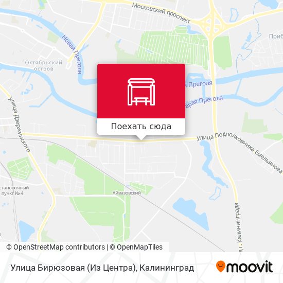 Карта Улица Бирюзовая (Из Центра)