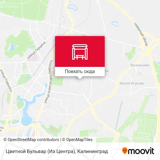 Карта Цветной Бульвар (Из Центра)