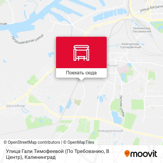 Карта Улица Гали Тимофеевой (По Требованию, В Центр)