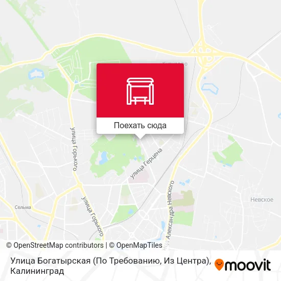Карта Улица Богатырская (По Требованию, Из Центра)