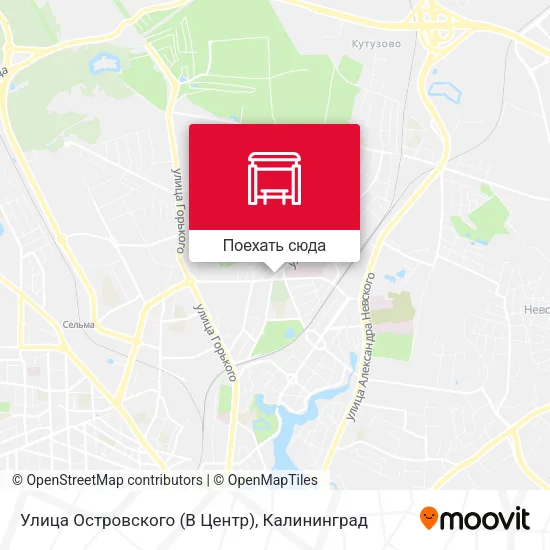 Карта Улица Островского (В Центр)