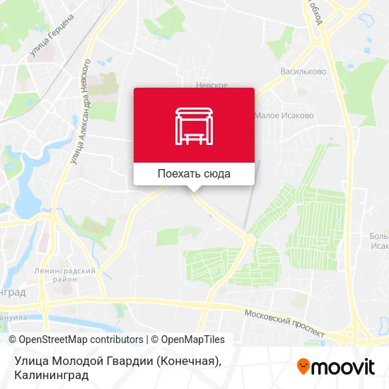 Карта Улица Молодой Гвардии (Конечная)
