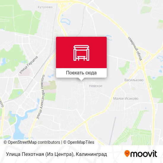 Карта Улица Пехотная (Из Центра)