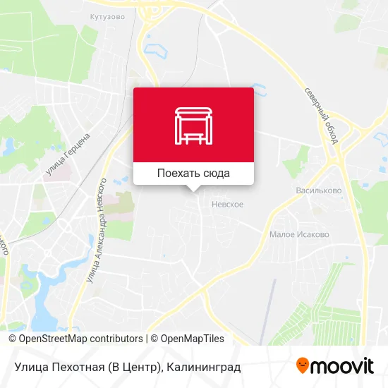 Карта Улица Пехотная (В Центр)