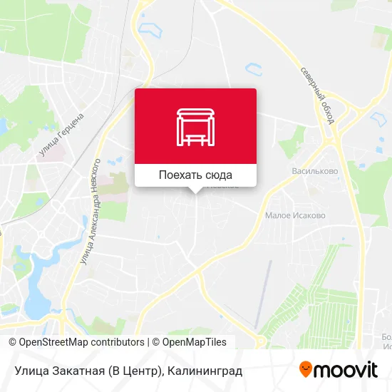 Карта Улица Закатная (В Центр)