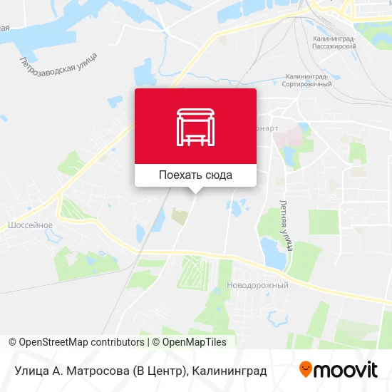 Карта Улица А. Матросова (В Центр)