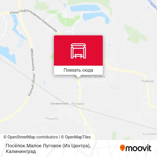 Карта Посёлок Малое Луговое (Из Центра)
