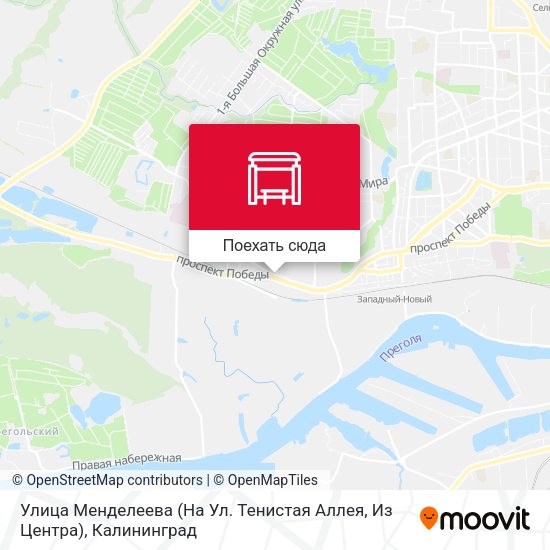 Карта Улица Менделеева (На Ул. Тенистая Аллея, Из Центра)