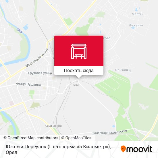 Карта Южный Переулок (Платформа «5 Километр»)