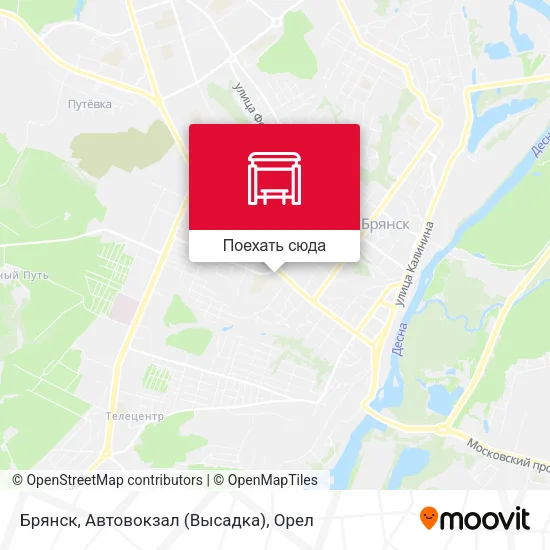 Карта Брянск, Автовокзал (Высадка)