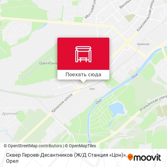 Карта Сквер Героев-Десантников (Ж / Д Станция «Цон)»